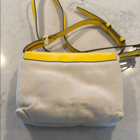 Tory Burch Miller Canvas Crossbody Bag in Lemon Drop - Picture 4 of 13